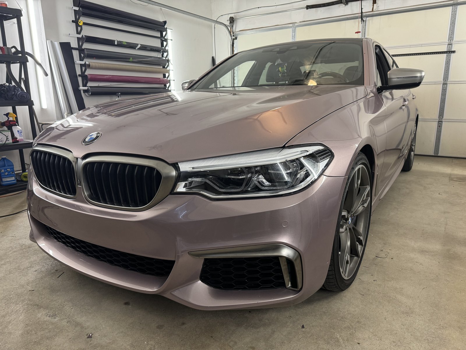 Glossy color wrap on BMW M550i